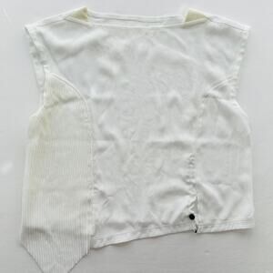 Lululemon LAB White Crinkle Sheer Tank Top Size 14 Avante Garde Casual